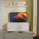 Milan 2 Door 2 Drawer Superwide TV Unit in White Gloss & White Matt - Ready Assembled