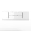 Milan 2 Door 2 Drawer Superwide TV Unit in White Gloss & White Matt - Ready Assembled