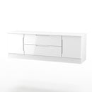 Milan 2 Door 2 Drawer Superwide TV Unit in White Gloss & White Matt - Ready Assembled