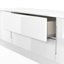 Milan 2 Door 2 Drawer Superwide TV Unit in White Gloss & White Matt - Ready Assembled