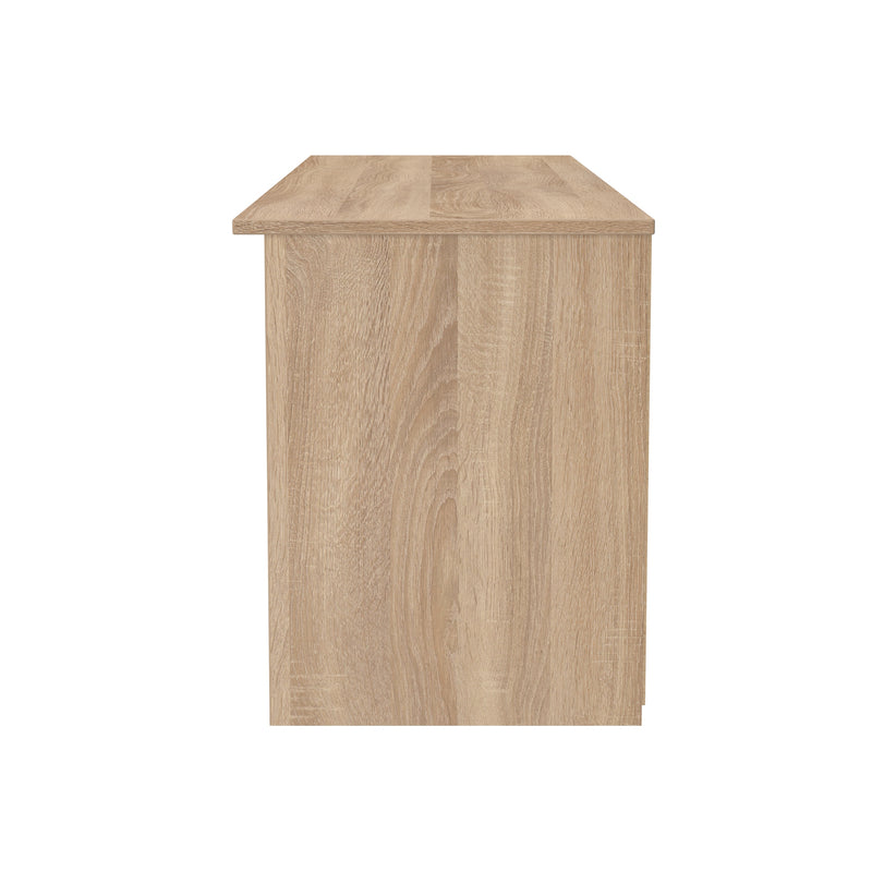 Milan Wide 1 Drawer TV & Media Unit in White Gloss & Bardolino Oak - Ready Assembled