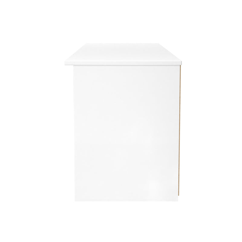 Milan Wide 1 Drawer TV & Media Unit in White Gloss & White Matt - Ready Assembled