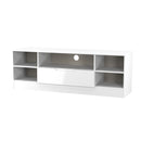 Milan Wide 1 Drawer TV & Media Unit in White Gloss & White Matt - Ready Assembled