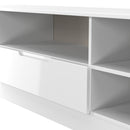 Milan Wide 1 Drawer TV & Media Unit in White Gloss & White Matt - Ready Assembled