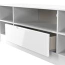 Milan Wide 1 Drawer TV & Media Unit in White Gloss & White Matt - Ready Assembled