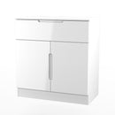 Milan 1 Drawer 2 Door Sideboard in White Gloss & White Matt - Ready Assembled