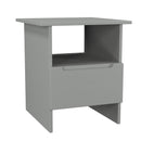 Milan Bottom Drawer Lamp Table in Dusk Grey - Ready Assembled