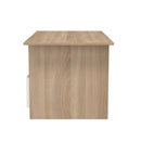 Milan Bottom Drawer Coffee Table in White Gloss & Bardolino Oak - Ready Assembled