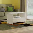 Milan Bottom Drawer Coffee Table in White Gloss & White Matt - Ready Assembled