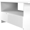 Milan Bottom Drawer Coffee Table in White Gloss & White Matt - Ready Assembled