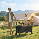 Outsunny 81L Festival Trolley On Wheels, Garden Folding Trolley Cart, Black