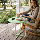 Outsunny Metal Garden Side Table, 48 Cm Round Outdoor Table, Green