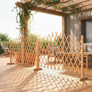 Outsunny Wooden Expanding Fence Panels, 180 x 30 x 103cm, Brown
