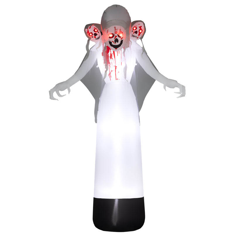Outsunny 8.9FT Tall Halloween Inflatable Three-Head Witch Ghost Decoration