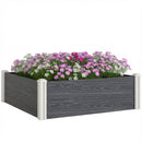 Outsunny Vinyl Raised Garden Bed Kit, 3 x 3 x 1ft Modular Garden Box