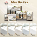 HOMCOM Folding Dining Table, Drop Leaf Table With Open Shelf, White Marble