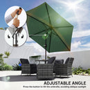 Outsunny 2.6M Garden Parasol Umbrella with Aluminium Pole, Tilt, Crank