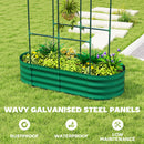 Outsunny 4 x 2 x 4.6ft Galvanised Raised Garden Bed with Trellis, Green