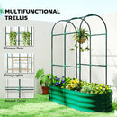 Outsunny 4 x 2 x 4.6ft Galvanised Raised Garden Bed with Trellis, Green