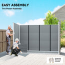 Outsunny 10 X 4 Ft Plastic Garden Shed With Floor, Lockable Doors, Grey