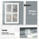Outsunny 10 X 4 Ft Plastic Garden Shed With Floor, Lockable Doors, Grey