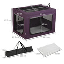 PawHut 90cm Soft Side Pet Carrier W/ Cushion, For Large Dogs - Purple