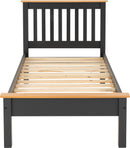 MONACO 3' LOW END BED - DARK GREY/OAK EFFECT