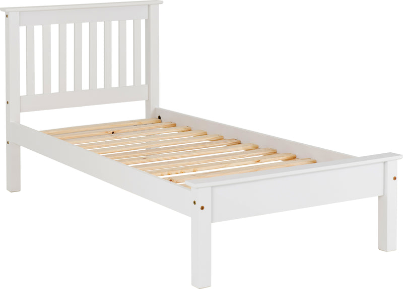 MONACO 3' SINGLE LOW END BED - WHITE
