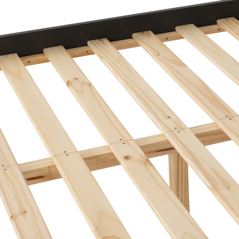 MONACO 4'6" LOW END BED - DARK GREY/OAK EFFECT