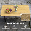 Outsunny Outdoor Coffee Table, Garden Table with Slatted WPC Top, Brown
