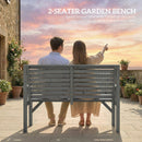Outsunny Wooden Garden Bench 2 Seater, Patio Bench for Indoor Outdoor