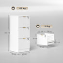 Filing Cabinet, File Cabinet with 3 Lockable Drawers and Hanging Rails