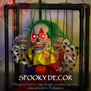 Outsunny Voice Activated Halloween Animatronics Hinging Clown in Cage