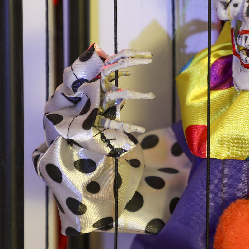 Outsunny Voice Activated Halloween Animatronics Hinging Clown in Cage