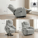 HOMCOM Power Lift Recliner Chair With Vibration Massage, Light Grey