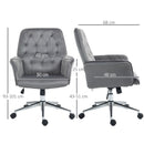 Vinsetto Swivel Computer Chair W/ Arm Modern Style Tufted Home Office Dark Grey