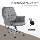 Vinsetto Swivel Computer Chair W/ Arm Modern Style Tufted Home Office Dark Grey