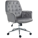Vinsetto Swivel Computer Chair W/ Arm Modern Style Tufted Home Office Dark Grey