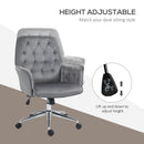 Vinsetto Swivel Computer Chair W/ Arm Modern Style Tufted Home Office Dark Grey