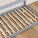 HOMCOM Wooden Single Bed Frame With Tree House Style, White And Grey