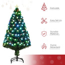 Christmas Time 4FT Pre-Lit Artificial Christmas Tree w/ Fibre Optic Led Light Xmas Decorations