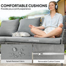Outsunny 3 Piece Rattan Garden Furniture Set With Cushions, Dark Grey