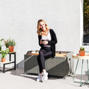 Outsunny Rattan Outdoor Storage Bench with Aluminium Frame, Grey