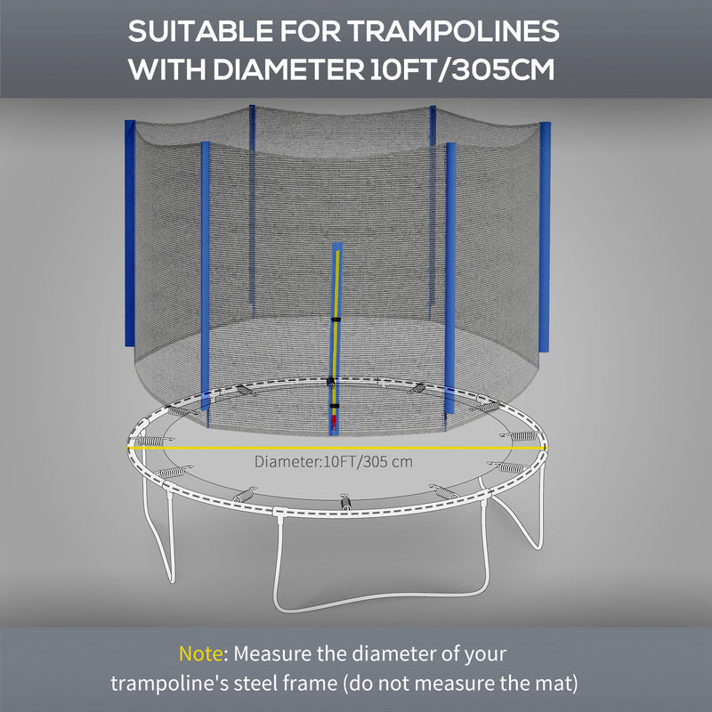 SPORTNOW 10ft Trampoline Net Replacement Safety Net with Zipped Door