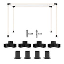 Outsunny Pergola Kit with 3-Way Corner Brackets & Post Base for 92mm Lumber