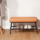 HOMCOM Shoe Bench, PU Leather Shoe Storage Bench for Entryway,