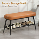 HOMCOM Shoe Bench, PU Leather Shoe Storage Bench for Entryway,