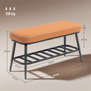 HOMCOM Shoe Bench, PU Leather Shoe Storage Bench for Entryway,