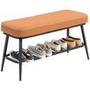 HOMCOM Shoe Bench, PU Leather Shoe Storage Bench for Entryway,