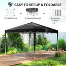 Outsunny 3x3(m) Pop Up Gazebo Marquee Tent for Garden w/ Carry Bag Black